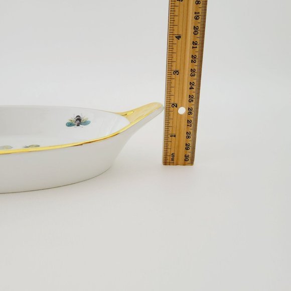 Royal Worcester Strawberry Fair Gold Trim Oval Baking Dish Size 9 Butterflies - Picture 9 of 15